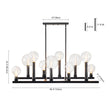 Load image into Gallery viewer, 10-Light Glass Tapered Long Globe Island Chandelier