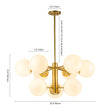 Load image into Gallery viewer, Aged Brass Sputnik Milky Glass Globe Chandelier