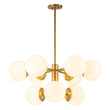 Load image into Gallery viewer, Aged Brass Sputnik Milky Glass Globe Chandelier