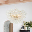 Load image into Gallery viewer, Brass Decorative Pattern Glass Globe Cluster Chandelier