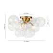 Load image into Gallery viewer, Brass Glass Globe Cluster Bubble Semi-Flush Mount