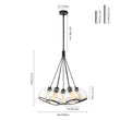 Load image into Gallery viewer, Danish 7-Light Black Cluster Glass Dome Pendant