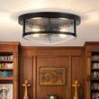 Load image into Gallery viewer, Farmhouse Clear Crackle Glass Round Flush Mount Ceiling Light