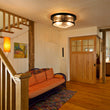 Load image into Gallery viewer, Farmhouse Clear Crackle Glass Round Flush Mount Ceiling Light