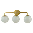 Load image into Gallery viewer, Flower Milky Glass Globe Brass Vanity Wall Lamp