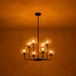 Load image into Gallery viewer, Funky Clear Seeded Glass Globe Tired Bubble Chandelier