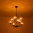 Load image into Gallery viewer, Funky Clear Seeded Glass Globe Tired Bubble Chandelier