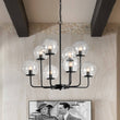 Load image into Gallery viewer, Funky Clear Seeded Glass Globe Tired Bubble Chandelier