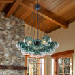 Load image into Gallery viewer, Cluster Colored Tinted Glass Globe Bubble Chandelier
