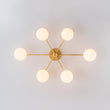 Load image into Gallery viewer, Modern 6-Light White Glass Globe Sputnik Semi Flush Mount