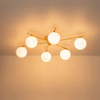 Load image into Gallery viewer, Modern 6-Light White Glass Globe Sputnik Semi Flush Mount