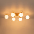 Load image into Gallery viewer, Modern 6-Light White Glass Globe Sputnik Semi Flush Mount