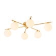 Load image into Gallery viewer, Modern 6-Light White Glass Globe Sputnik Semi Flush Mount