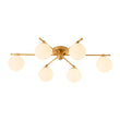 Load image into Gallery viewer, Modern 6-Light White Glass Globe Sputnik Semi Flush Mount