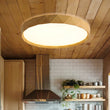 Load image into Gallery viewer, Farmhouse Dimmable LED Round Faux Wood Ceiling Light