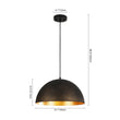 Load image into Gallery viewer, Farmhouze Light - 1 - Light Industrial Black Hammered Iron Dome Pendant - Chandelier - 15in -