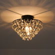 Load image into Gallery viewer, Farmhouze Light - 1 - Light Tiered Sparkle Crystal Accented Semi Flush Mount - Chandelier - Black -