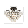 Load image into Gallery viewer, Farmhouze Light - 1 - Light Tiered Sparkle Crystal Accented Semi Flush Mount - Chandelier - Black -