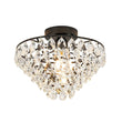 Load image into Gallery viewer, Farmhouze Light - 1 - Light Tiered Sparkle Crystal Accented Semi Flush Mount - Chandelier - Black -