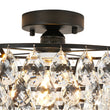 Load image into Gallery viewer, Farmhouze Light - 1 - Light Tiered Sparkle Crystal Accented Semi Flush Mount - Chandelier - Black -