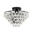 Load image into Gallery viewer, Farmhouze Light - 1 - Light Tiered Sparkle Crystal Accented Semi Flush Mount - Chandelier - Black -