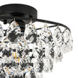 Load image into Gallery viewer, Farmhouze Light - 1 - Light Tiered Sparkle Crystal Accented Semi Flush Mount - Chandelier - Black -