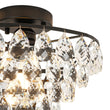 Load image into Gallery viewer, Farmhouze Light - 1 - Light Tiered Sparkle Crystal Accented Semi Flush Mount - Chandelier - Black -