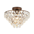 Load image into Gallery viewer, Farmhouze Light - 1 - Light Tiered Sparkle Crystal Accented Semi Flush Mount - Chandelier - Oil - Rubbed Bronze -