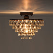 Load image into Gallery viewer, Farmhouze Light - 1 - Light Tiered Sparkle Crystal Accented Semi Flush Mount - Chandelier - Oil - Rubbed Bronze -