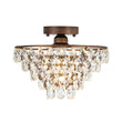 Load image into Gallery viewer, Farmhouze Light - 1 - Light Tiered Sparkle Crystal Accented Semi Flush Mount - Chandelier - Oil - Rubbed Bronze -