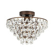 Load image into Gallery viewer, Farmhouze Light - 1 - Light Tiered Sparkle Crystal Accented Semi Flush Mount - Chandelier - Oil - Rubbed Bronze -