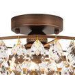 Load image into Gallery viewer, Farmhouze Light - 1 - Light Tiered Sparkle Crystal Accented Semi Flush Mount - Chandelier - Oil - Rubbed Bronze -