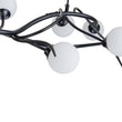 Load image into Gallery viewer, Farmhouze Light - 10 - Light Opal Bubble Black Twig Linear Branch Chandelier - Chandelier - Black -