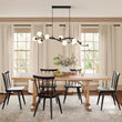 Load image into Gallery viewer, Farmhouze Light - 10 - Light Opal Bubble Black Twig Linear Branch Chandelier - Chandelier - Black -