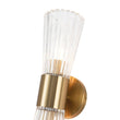 Load image into Gallery viewer, Farmhouze Light - 2 - Light Clear Striped Glass Dual Cone Vantiy Wall Sconce - Wall Sconce - Brass -