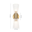 Load image into Gallery viewer, Farmhouze Light - 2 - Light Clear Striped Glass Dual Cone Vantiy Wall Sconce - Wall Sconce - Brass -