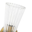 Load image into Gallery viewer, Farmhouze Light - 2 - Light Clear Striped Glass Dual Cone Vantiy Wall Sconce - Wall Sconce - Brass -