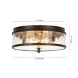 Load image into Gallery viewer, Farmhouze Light - 2 - Light Crackle Textured Glass Round Ceiling Light - Ceiling Light - Oil Rubbed Bronze -