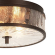 Load image into Gallery viewer, Farmhouze Light - 2 - Light Crackle Textured Glass Round Ceiling Light - Ceiling Light - Oil Rubbed Bronze -