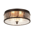 Load image into Gallery viewer, Farmhouze Light - 2 - Light Crackle Textured Glass Round Ceiling Light - Ceiling Light - Oil Rubbed Bronze -