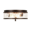 Load image into Gallery viewer, Farmhouze Light - 2 - Light Crackle Textured Glass Round Ceiling Light - Ceiling Light - Oil Rubbed Bronze -