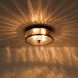 Load image into Gallery viewer, Farmhouze Light - 2 - Light Crackle Textured Glass Round Ceiling Light - Ceiling Light - Oil Rubbed Bronze -