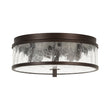 Load image into Gallery viewer, Farmhouze Light - 2 - Light Crackle Textured Glass Round Ceiling Light - Ceiling Light - Oil Rubbed Bronze -