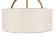 Load image into Gallery viewer, Farmhouze Light - 2 - Light Linen Drum Shade Semi Flush Ceiling Light - Ceiling Light - Brass -
