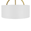Load image into Gallery viewer, Farmhouze Light - 2 - Light Linen Drum Shade Semi Flush Ceiling Light - Ceiling Light - Brass -