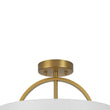 Load image into Gallery viewer, Farmhouze Light - 2 - Light Linen Drum Shade Semi Flush Ceiling Light - Ceiling Light - Brass -
