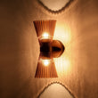 Load image into Gallery viewer, Farmhouze Light - 2 - light UP Down Striped Glass Double Cone Wall Light - Wall Sconce - Brown Glass + Oil - Rubbed Bronze Finish -