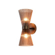 Load image into Gallery viewer, Farmhouze Light - 2 - light UP Down Striped Glass Double Cone Wall Light - Wall Sconce - Brown Glass + Oil - Rubbed Bronze Finish -