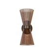 Load image into Gallery viewer, Farmhouze Light - 2 - light UP Down Striped Glass Double Cone Wall Light - Wall Sconce - Brown Glass + Oil - Rubbed Bronze Finish -