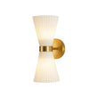 Load image into Gallery viewer, Farmhouze Light - 2 - light UP Down Striped Glass Double Cone Wall Light - Wall Sconce - Brown Glass + Oil - Rubbed Bronze Finish -
